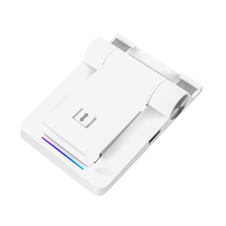 4 in 1 Bluetooth Speaker + 2600mah Power Bank + Colors Light Folding Phone Holder Desktop Stand, For iPhone, iPad, Samsung, other Smartphones and Tablets