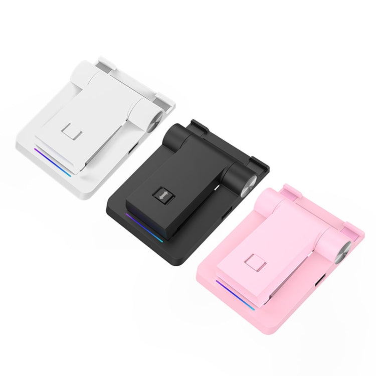 4 in 1 Bluetooth Speaker + 2600mah Power Bank + Colors Light Folding Phone Holder Desktop Stand, For iPhone, iPad, Samsung, other Smartphones and Tablets