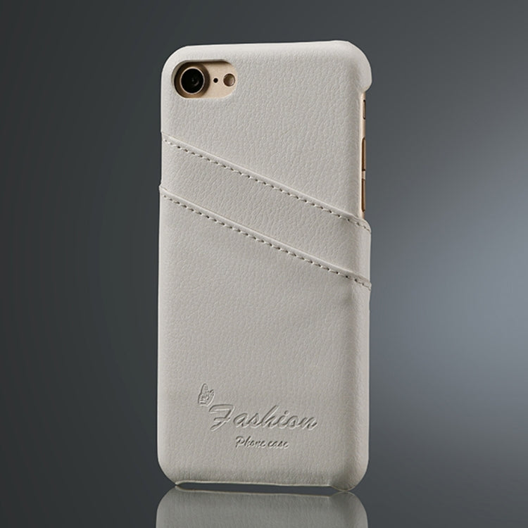 Fierre Shann Litchi Texture Genuine Leather Case for iPhone 8 & 7, with Card Slots