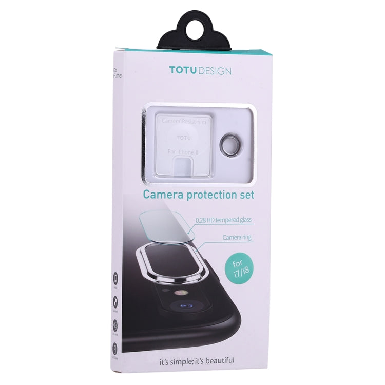 TOTUDESIGN for iPhone 8 & 7 0.28 HD Tempered Glass Camera Lens Protective Film Set(Gray)
