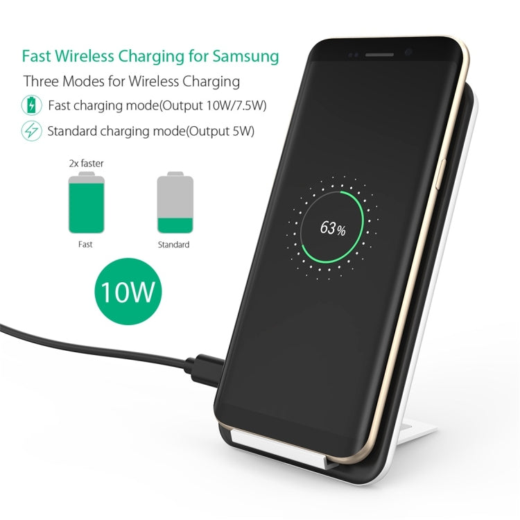 Inchor-C2 9V 1A / 5V 1A Output Dual Coil Design Qi Standard Wireless Charger, Support Fast Charging, For iPhone X & 8 & 8 Plus, Galaxy, Huawei, Xiaomi, LG, Nokia, Google and other Smart Phones