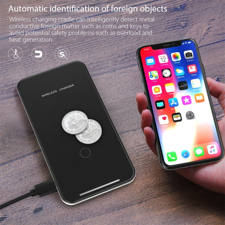 Inchor-C2 9V 1A / 5V 1A Output Dual Coil Design Qi Standard Wireless Charger, Support Fast Charging, For iPhone X & 8 & 8 Plus, Galaxy, Huawei, Xiaomi, LG, Nokia, Google and other Smart Phones