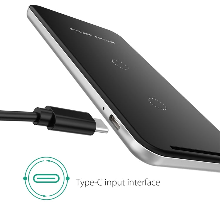 Inchor-C2 9V 1A / 5V 1A Output Dual Coil Design Qi Standard Wireless Charger, Support Fast Charging, For iPhone X & 8 & 8 Plus, Galaxy, Huawei, Xiaomi, LG, Nokia, Google and other Smart Phones