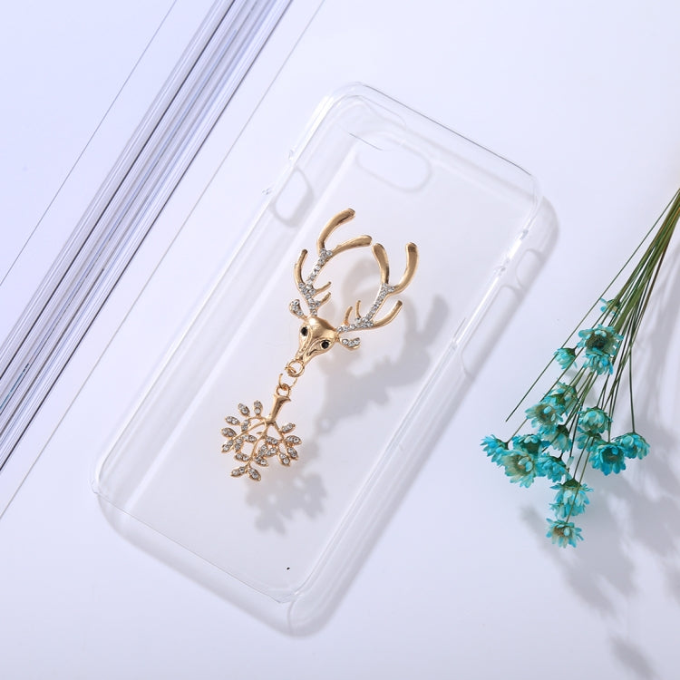 For iPhone SE 2020 & 8 & 7 Fashion 3D Diamond Elk Pattern Transparent Protective Back Cover Case