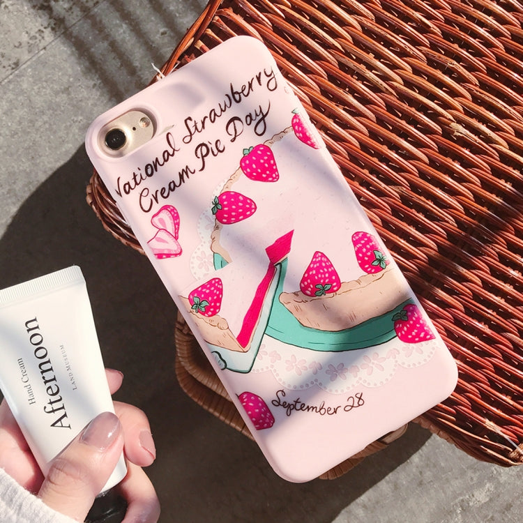 For iPhone SE 2020 & 8 & 7 Strawberry Pattern Protective Back Cover Soft Case