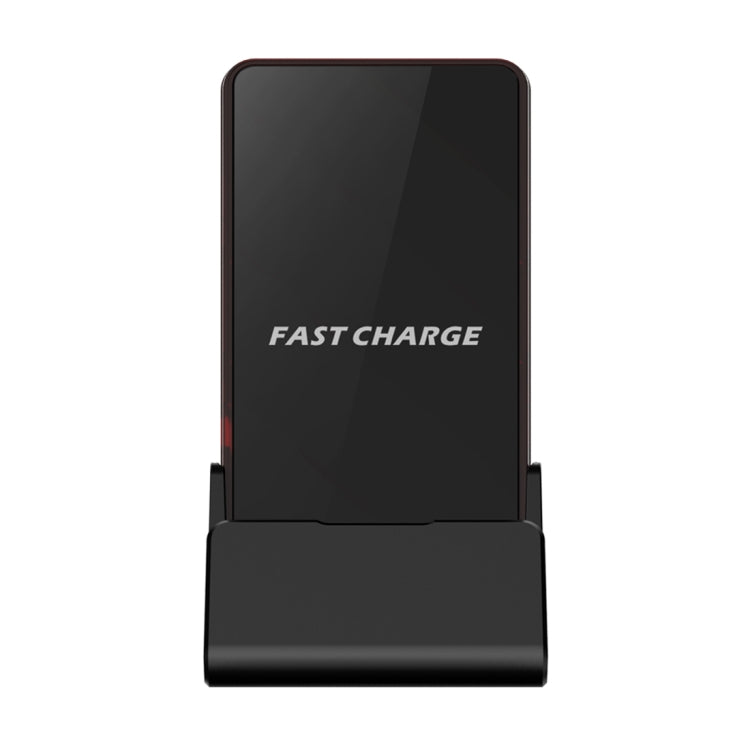 HAMTOD HLP3NF 10W (Max) Output Vertical and Horizontal Dual-use Qi Standard Fast Charging Wireless Charger, For iPhone, Galaxy, Huawei, Xiaomi, LG, HTC and Other QI Standard Smart Phones (Black)
