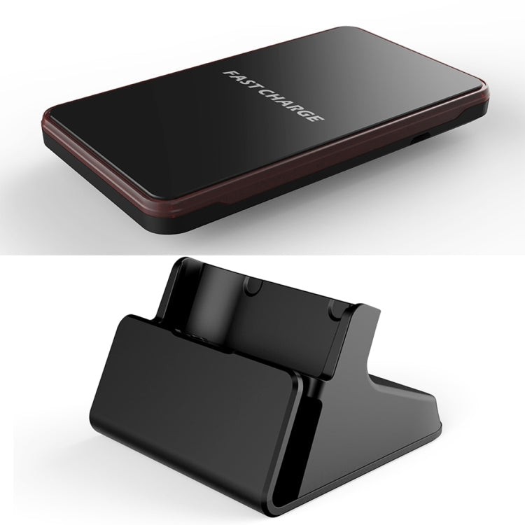 HAMTOD HLP3NF 10W (Max) Output Vertical and Horizontal Dual-use Qi Standard Fast Charging Wireless Charger, For iPhone, Galaxy, Huawei, Xiaomi, LG, HTC and Other QI Standard Smart Phones (Black)