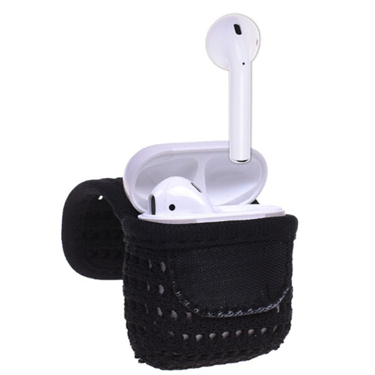 Wireless Bluetooth Earphones Box Sweatproof Mesh Carrying Storage Bag for Apple AirPods 1/2(Earphone is not Included)(Black)