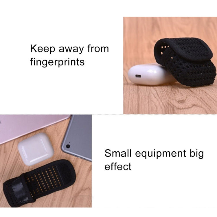 Wireless Bluetooth Earphones Box Sweatproof Mesh Carrying Storage Bag for Apple AirPods 1/2(Earphone is not Included)(Black)