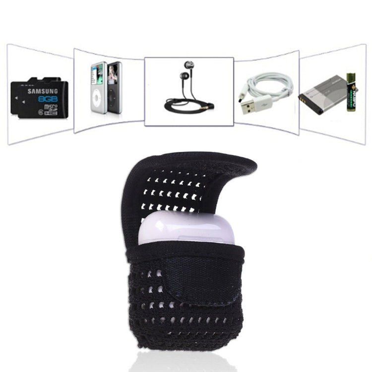 Wireless Bluetooth Earphones Box Sweatproof Mesh Carrying Storage Bag for Apple AirPods 1/2(Earphone is not Included)(Black)