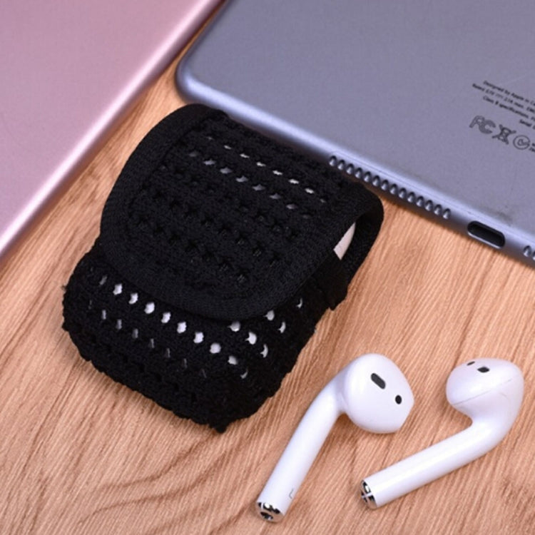 Wireless Bluetooth Earphones Box Sweatproof Mesh Carrying Storage Bag for Apple AirPods 1/2(Earphone is not Included)(Black)