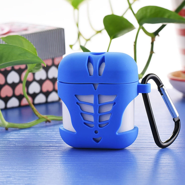 Creative Wireless Bluetooth Earphone Silicone Charging Box Protective Bag Anti-lost Storage Bag with Hook for Apple AirPods 1/2