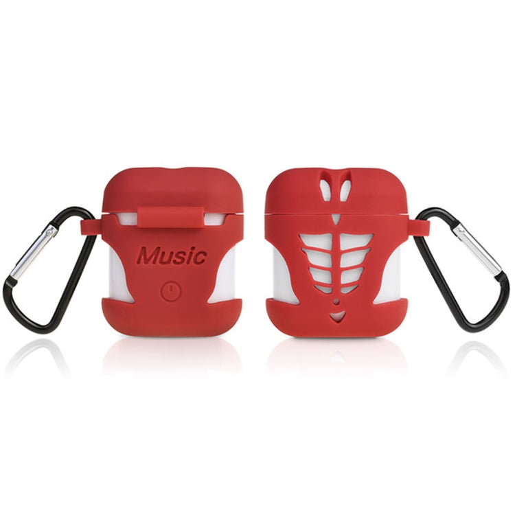 Creative Wireless Bluetooth Earphone Silicone Charging Box Protective Bag Anti-lost Storage Bag with Hook for Apple AirPods 1/2