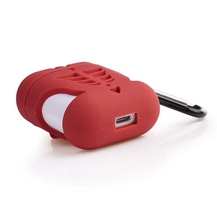 Creative Wireless Bluetooth Earphone Silicone Charging Box Protective Bag Anti-lost Storage Bag with Hook for Apple AirPods 1/2