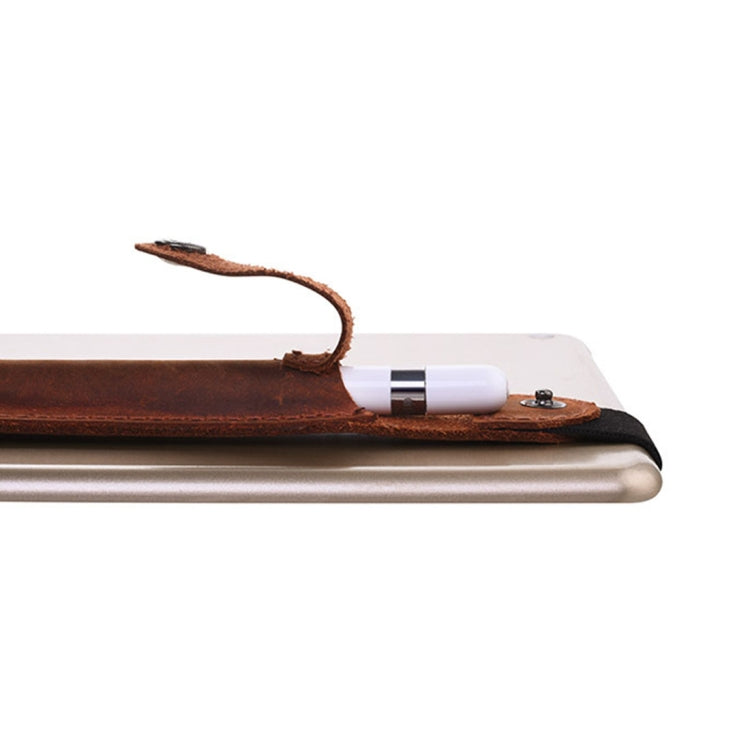 For Apple Pencil Protective Band Elastic Retro PU Leather Pouch Anti-lost Cover(Coffee)