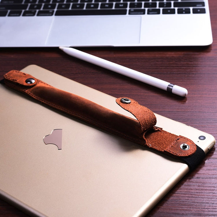 For Apple Pencil Protective Band Elastic Retro PU Leather Pouch Anti-lost Cover(Coffee)