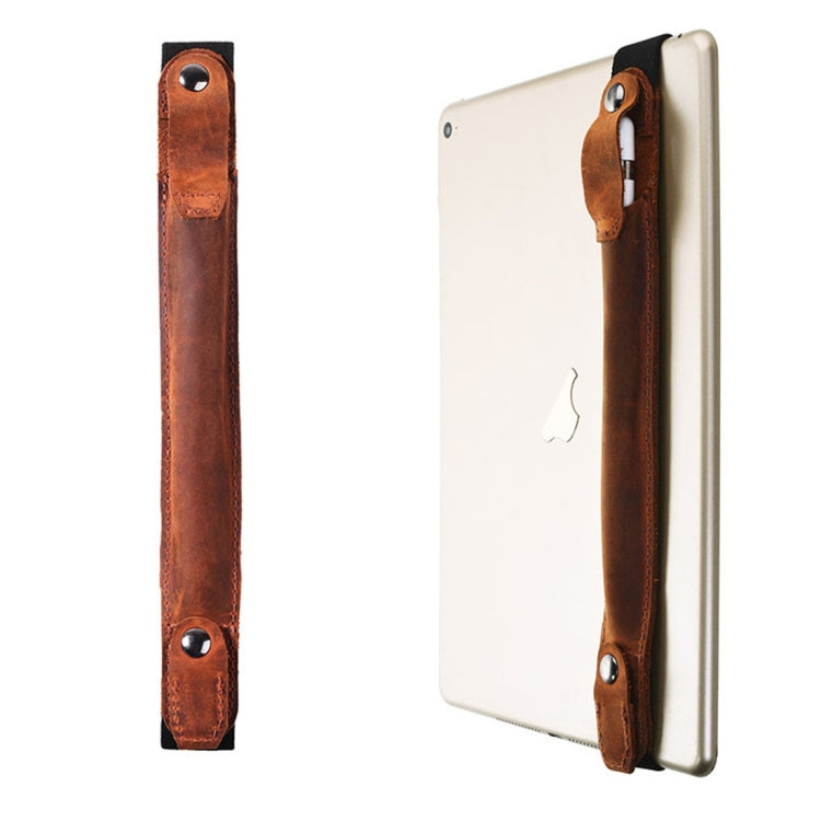 For Apple Pencil Protective Band Elastic Retro PU Leather Pouch Anti-lost Cover(Coffee)