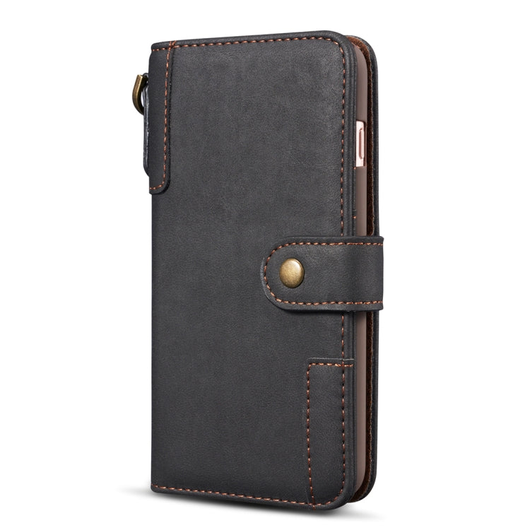 For iPhone SE 2020 & 8 & 7 Retro Cowhide Texture Horizontal Flip Case with Card Slots & Wallet & Holder & Lanyard