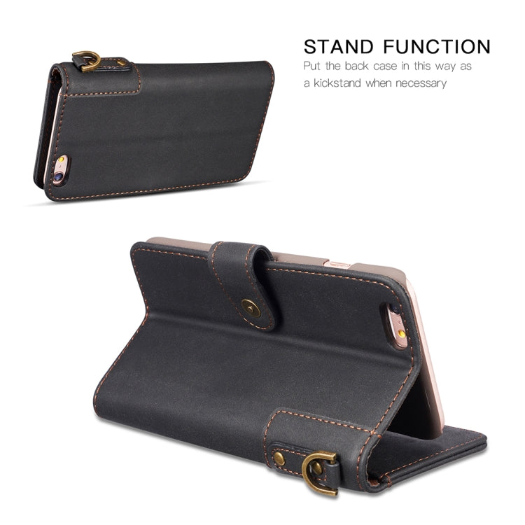 For iPhone SE 2020 & 8 & 7 Retro Cowhide Texture Horizontal Flip Case with Card Slots & Wallet & Holder & Lanyard