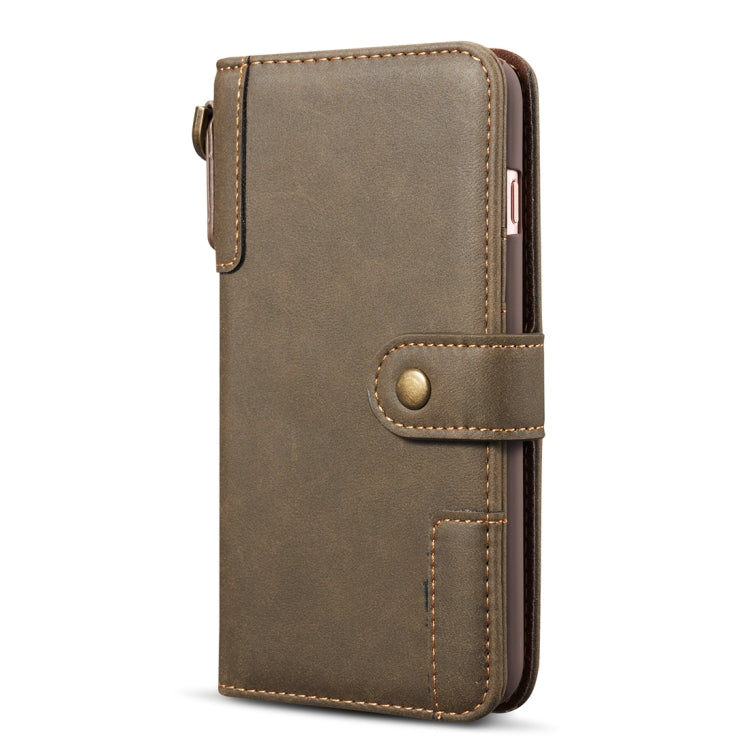 For iPhone SE 2020 & 8 & 7 Retro Cowhide Texture Horizontal Flip Case with Card Slots & Wallet & Holder & Lanyard