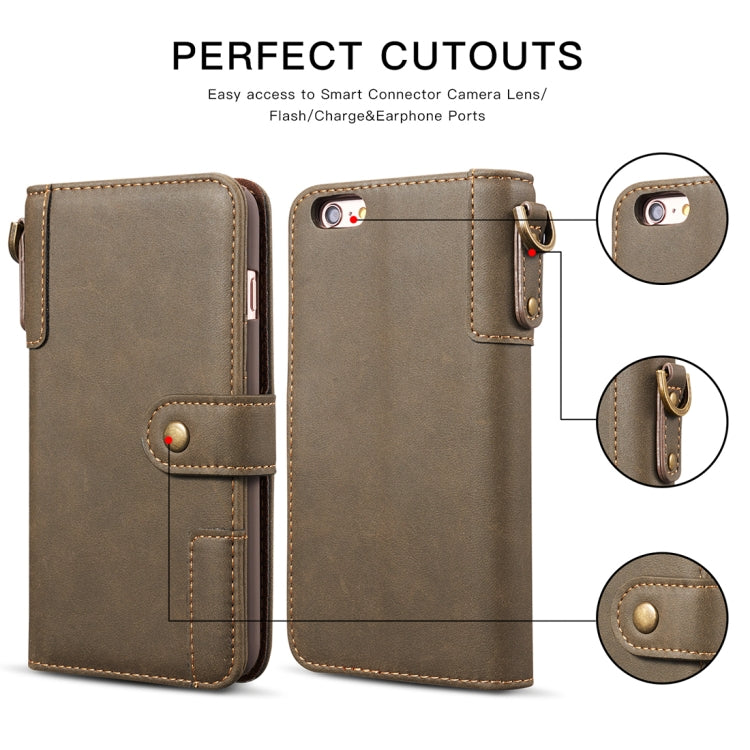 For iPhone SE 2020 & 8 & 7 Retro Cowhide Texture Horizontal Flip Case with Card Slots & Wallet & Holder & Lanyard