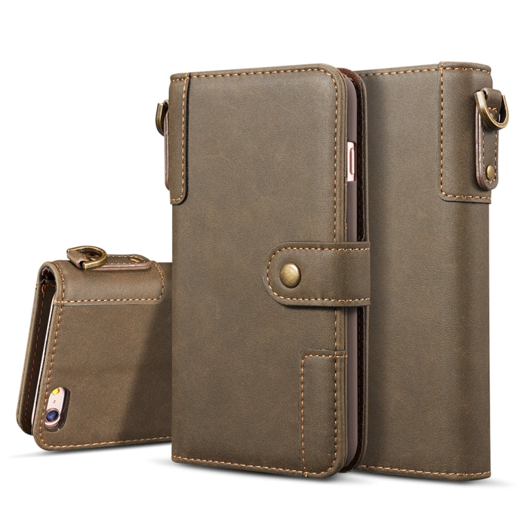 For iPhone SE 2020 & 8 & 7 Retro Cowhide Texture Horizontal Flip Case with Card Slots & Wallet & Holder & Lanyard