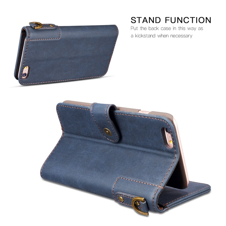 For iPhone SE 2020 & 8 & 7 Retro Cowhide Texture Horizontal Flip Case with Card Slots & Wallet & Holder & Lanyard