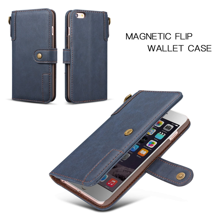 For iPhone SE 2020 & 8 & 7 Retro Cowhide Texture Horizontal Flip Case with Card Slots & Wallet & Holder & Lanyard