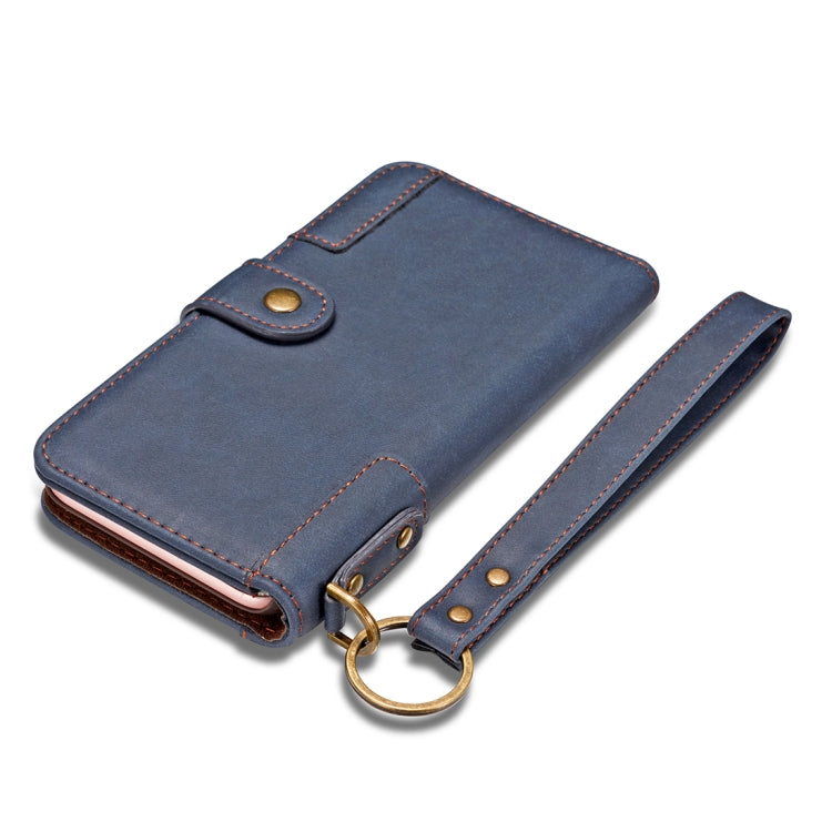For iPhone SE 2020 & 8 & 7 Retro Cowhide Texture Horizontal Flip Case with Card Slots & Wallet & Holder & Lanyard
