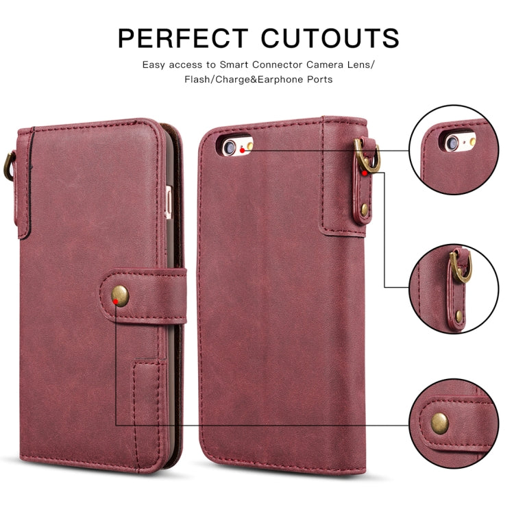 For iPhone SE 2020 & 8 & 7 Retro Cowhide Texture Horizontal Flip Case with Card Slots & Wallet & Holder & Lanyard