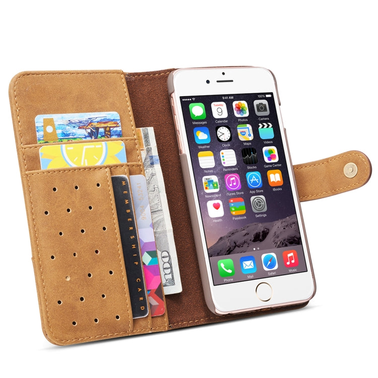 For iPhone SE 2020 & 8 & 7 Retro Cowhide Texture Horizontal Flip Case with Card Slots & Wallet & Holder & Lanyard