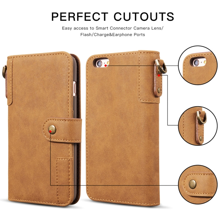 For iPhone SE 2020 & 8 & 7 Retro Cowhide Texture Horizontal Flip Case with Card Slots & Wallet & Holder & Lanyard