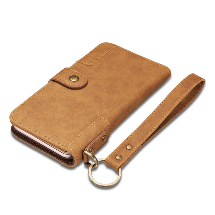 For iPhone SE 2020 & 8 & 7 Retro Cowhide Texture Horizontal Flip Case with Card Slots & Wallet & Holder & Lanyard