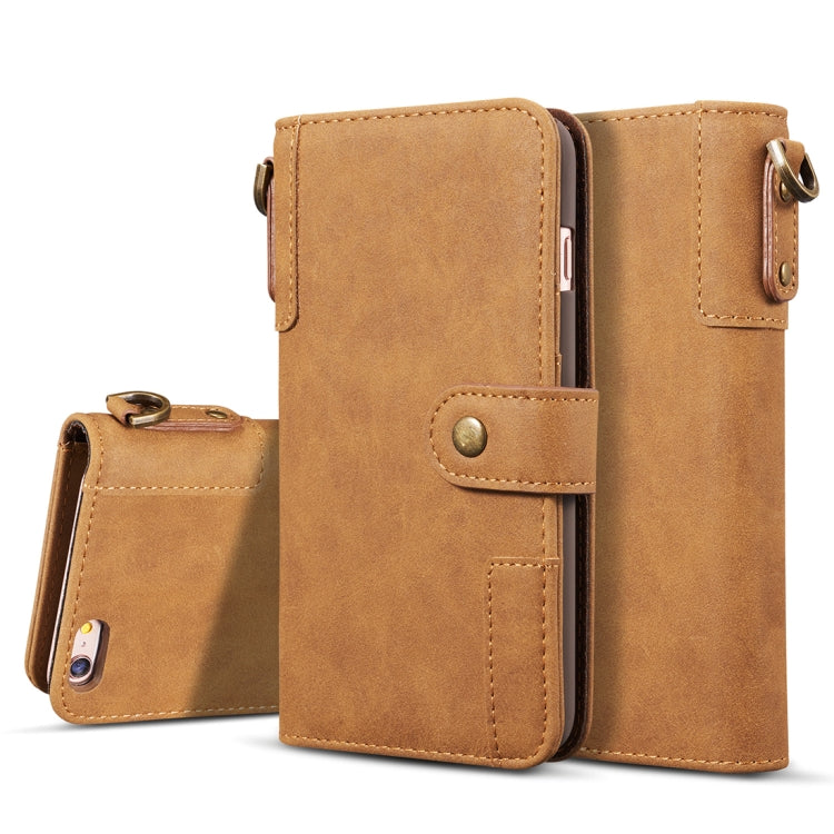 For iPhone SE 2020 & 8 & 7 Retro Cowhide Texture Horizontal Flip Case with Card Slots & Wallet & Holder & Lanyard
