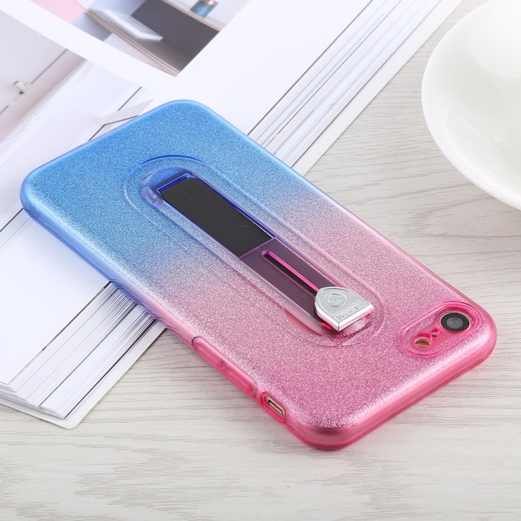 Glitter Powder Gradient Color TPU Case For iPhone SE 2020 & 8 & 7, with Holder