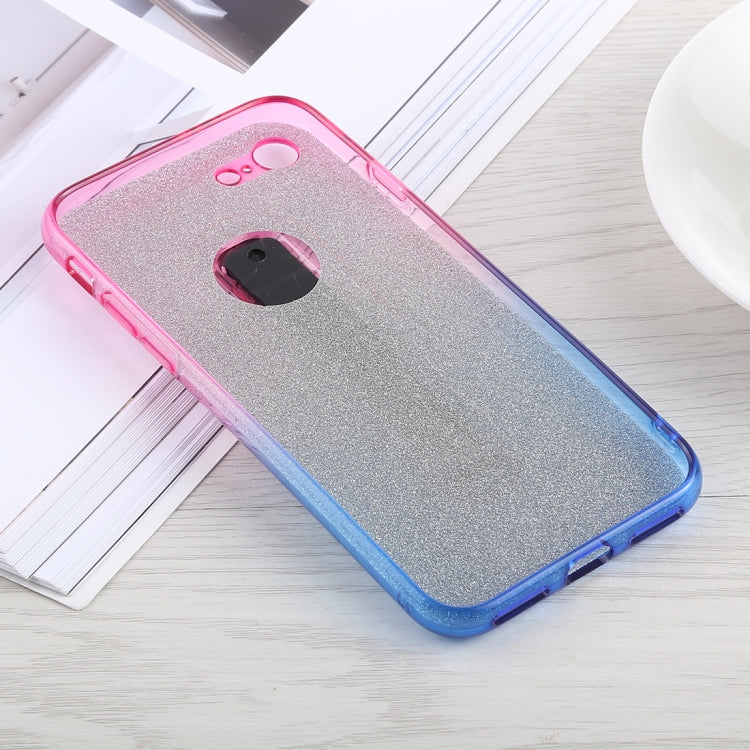 Glitter Powder Gradient Color TPU Case For iPhone SE 2020 & 8 & 7, with Holder