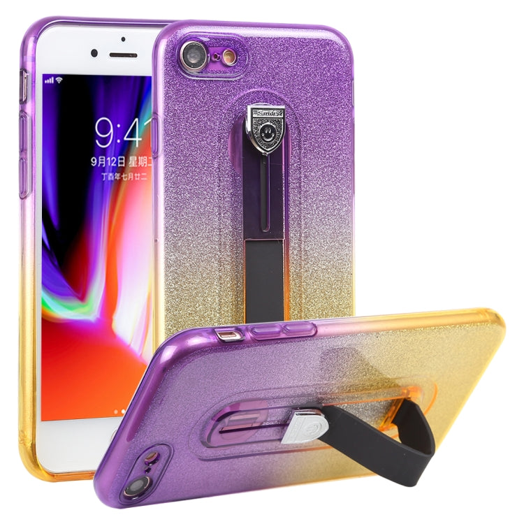 Glitter Powder Gradient Color TPU Case For iPhone SE 2020 & 8 & 7, with Holder