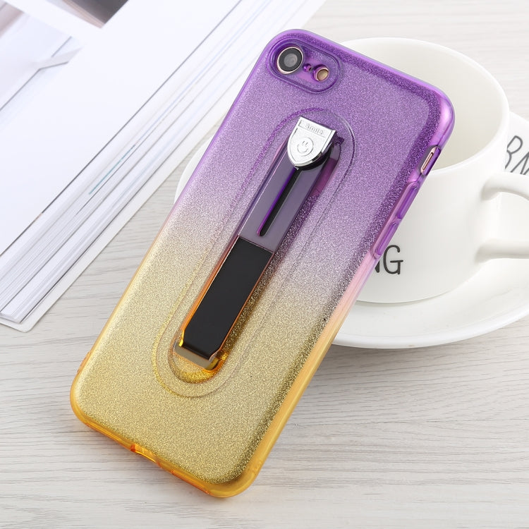 Glitter Powder Gradient Color TPU Case For iPhone SE 2020 & 8 & 7, with Holder
