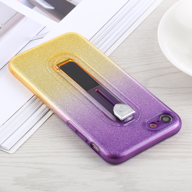 Glitter Powder Gradient Color TPU Case For iPhone SE 2020 & 8 & 7, with Holder