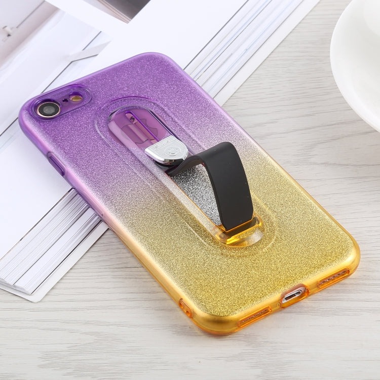 Glitter Powder Gradient Color TPU Case For iPhone SE 2020 & 8 & 7, with Holder
