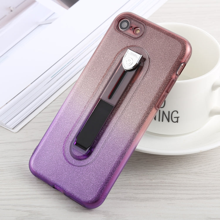 Glitter Powder Gradient Color TPU Case For iPhone SE 2020 & 8 & 7, with Holder