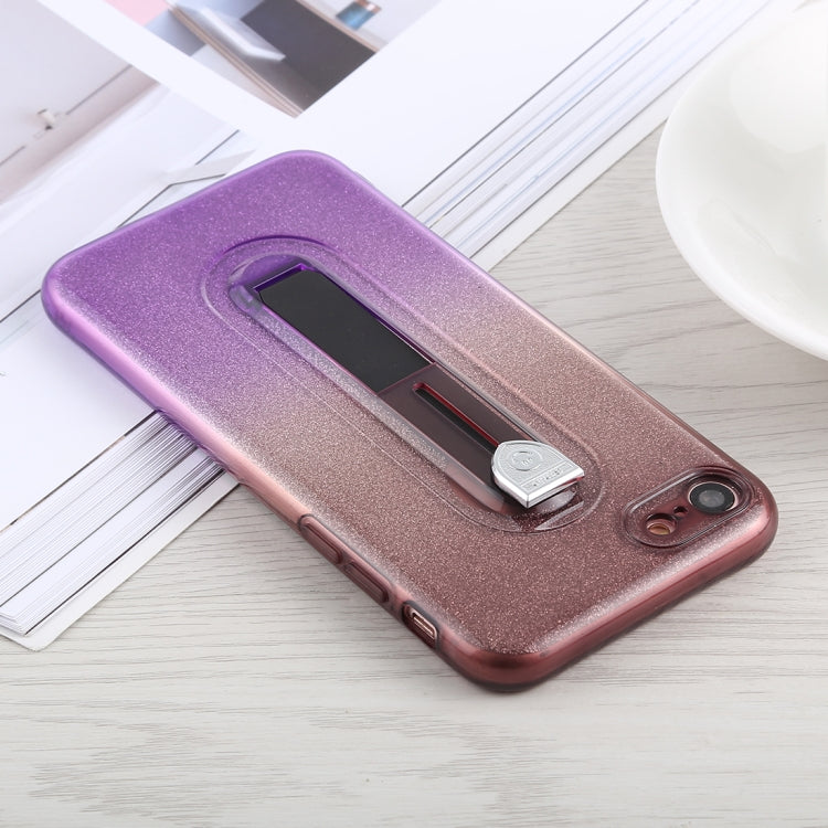 Glitter Powder Gradient Color TPU Case For iPhone SE 2020 & 8 & 7, with Holder