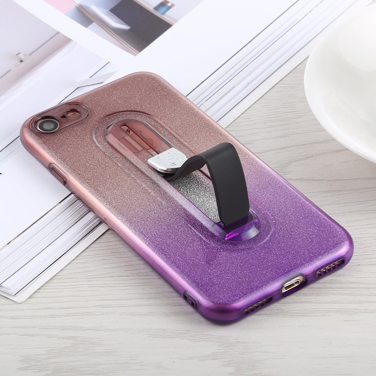 Glitter Powder Gradient Color TPU Case For iPhone SE 2020 & 8 & 7, with Holder