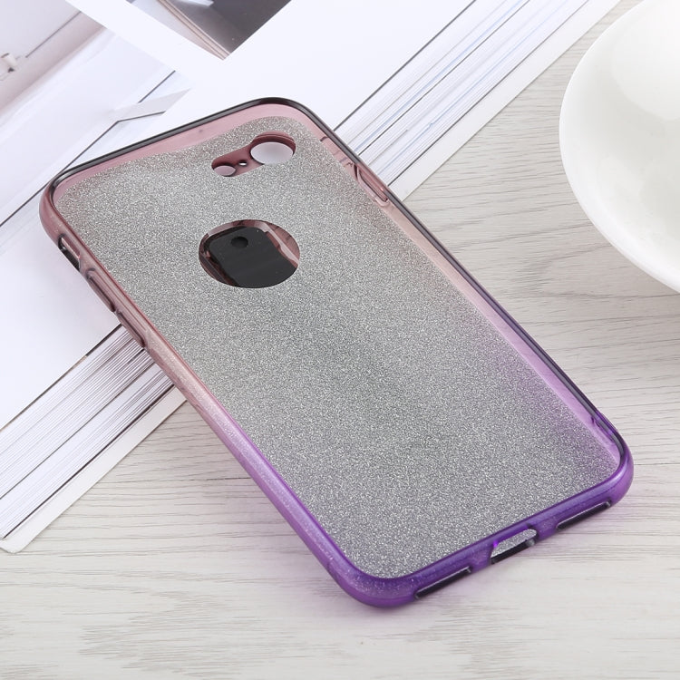 Glitter Powder Gradient Color TPU Case For iPhone SE 2020 & 8 & 7, with Holder