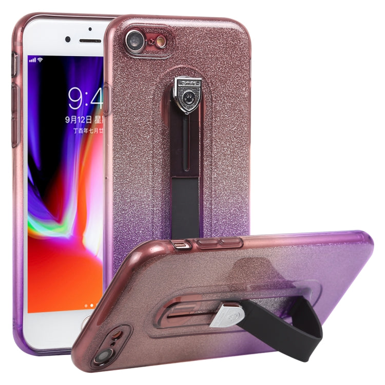 Glitter Powder Gradient Color TPU Case For iPhone SE 2020 & 8 & 7, with Holder
