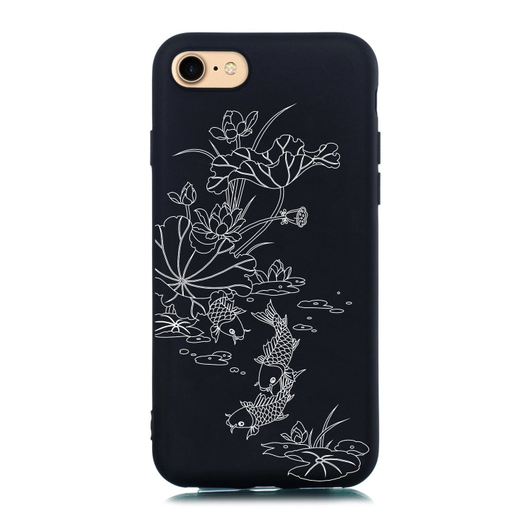 Lotus Pond Painted Pattern Soft TPU Case For iPhone SE 2020 & 8 & 7