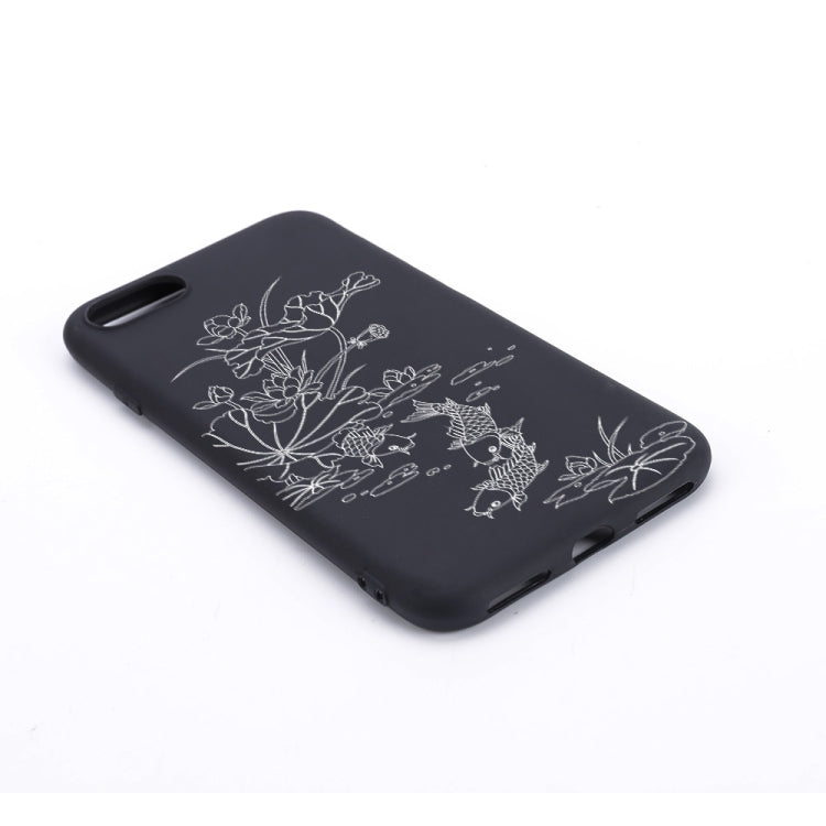 Lotus Pond Painted Pattern Soft TPU Case For iPhone SE 2020 & 8 & 7