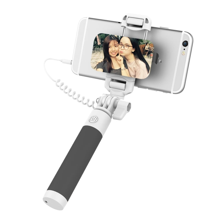 ROCK Mini Selfie Stick Monopod Extendable Handheld Holder with Wire Control & Mirror, For iPhone, Samsung, HTC, LG, Sony, Huawei, Lenovo, Xiaomi and other Smartphones