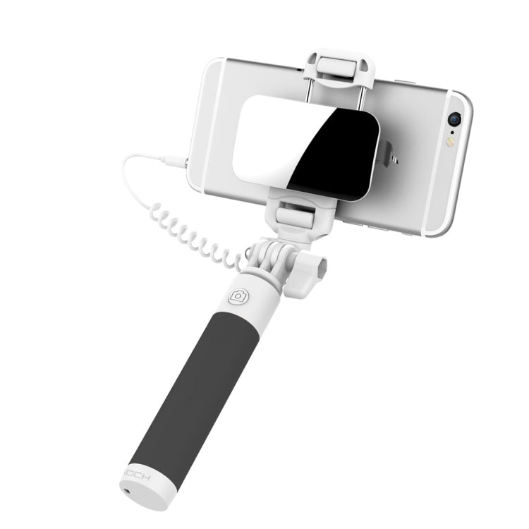 ROCK Mini Selfie Stick Monopod Extendable Handheld Holder with Wire Control & Mirror, For iPhone, Samsung, HTC, LG, Sony, Huawei, Lenovo, Xiaomi and other Smartphones