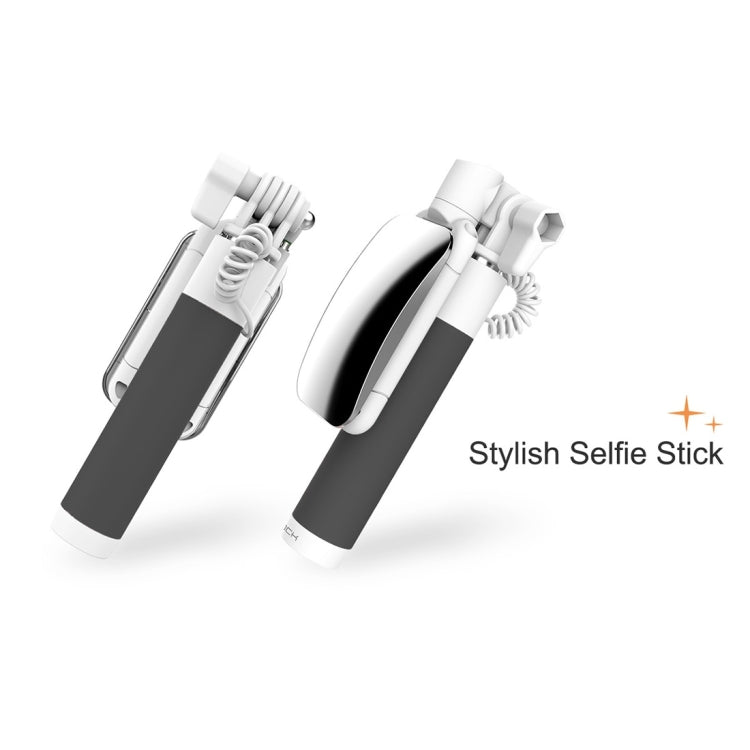 ROCK Mini Selfie Stick Monopod Extendable Handheld Holder with Wire Control & Mirror, For iPhone, Samsung, HTC, LG, Sony, Huawei, Lenovo, Xiaomi and other Smartphones
